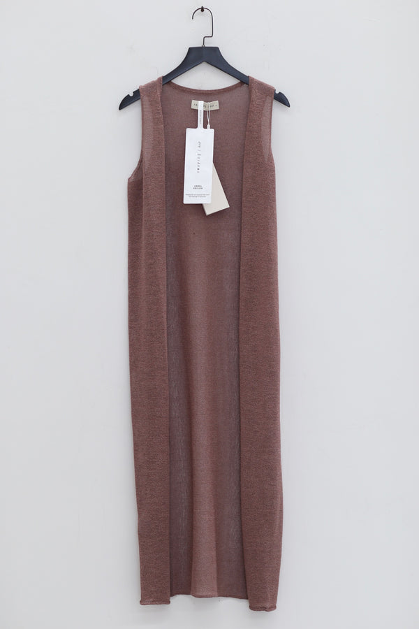 SWAYING/KNIT seamless cardigan long vest SW24SS1T67 dirty pink